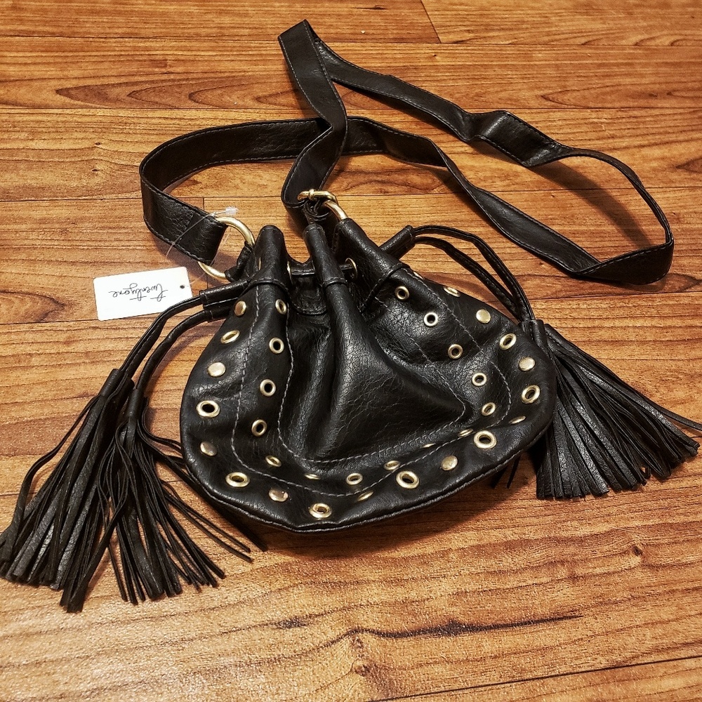 Forever 21 studded mini drawstring crossbody bag